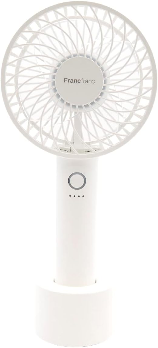 Original Francfranc Frias Handy Fan, Portable Fan, Handheld Fan, Tabletop Fan, USB Rechargeable, 5 Levels of Air Flow (Pre-order)