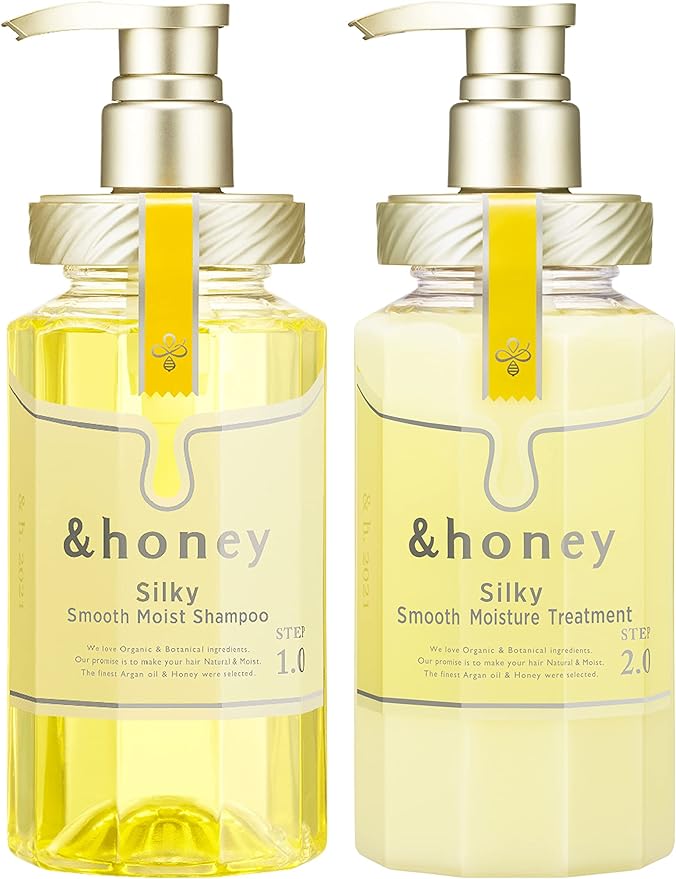 &honey Silky Smooth Moisture Shampoo Treatment Set Skin Care "For Smooth Hair That Will Pass Through Your Fingers"