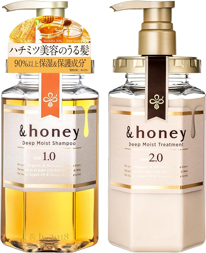 &honey Silky Smooth Moisture Shampoo Treatment Set Skin Care "For Smooth Hair That Will Pass Through Your Fingers"