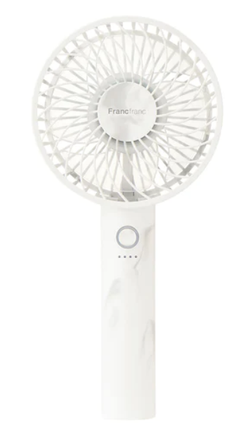 Original Francfranc Frias Handy Fan, Portable Fan, Handheld Fan, Tabletop Fan, USB Rechargeable, 5 Levels of Air Flow (Pre-order)