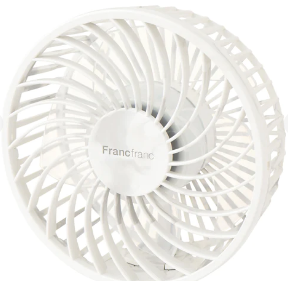 Original Francfranc Frias Handy Fan, Portable Fan, Handheld Fan, Tabletop Fan, USB Rechargeable, 5 Levels of Air Flow (Pre-order)