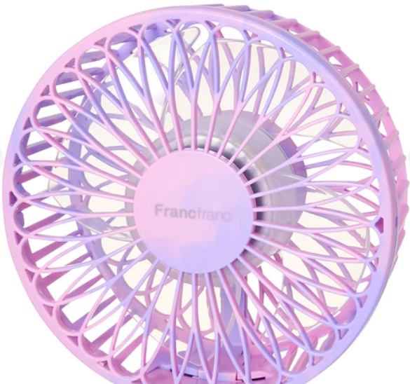 Original Francfranc Frias Handy Fan, Portable Fan, Handheld Fan, Tabletop Fan, USB Rechargeable, 5 Levels of Air Flow (Pre-order)