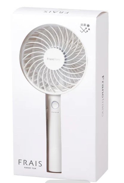 Original Francfranc Frias Handy Fan, Portable Fan, Handheld Fan, Tabletop Fan, USB Rechargeable, 5 Levels of Air Flow (Pre-order)