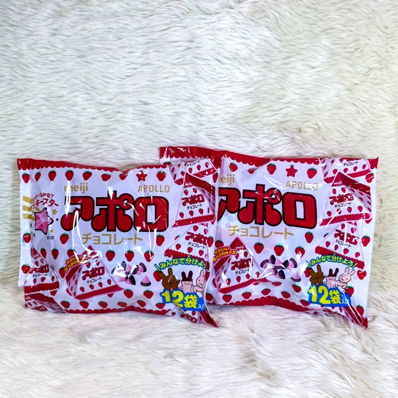 Meiji Apollo Milk Chocolate & Strawberry