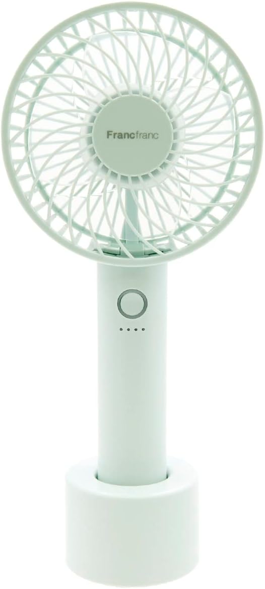 Original Francfranc Frias Handy Fan, Portable Fan, Handheld Fan, Tabletop Fan, USB Rechargeable, 5 Levels of Air Flow (Pre-order)